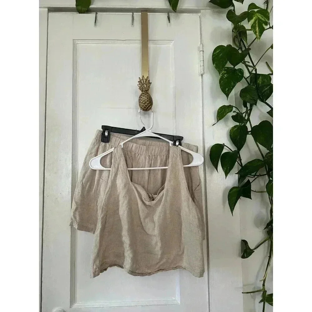 SHEIN Curve Women’s size 0x-large beige two piece outfit